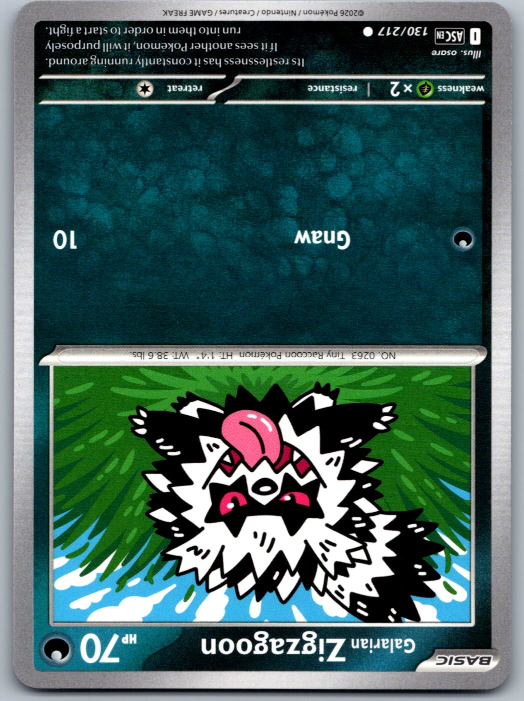 Galarian Zigzagoon 130/217 Ascended Heroes Pokemon