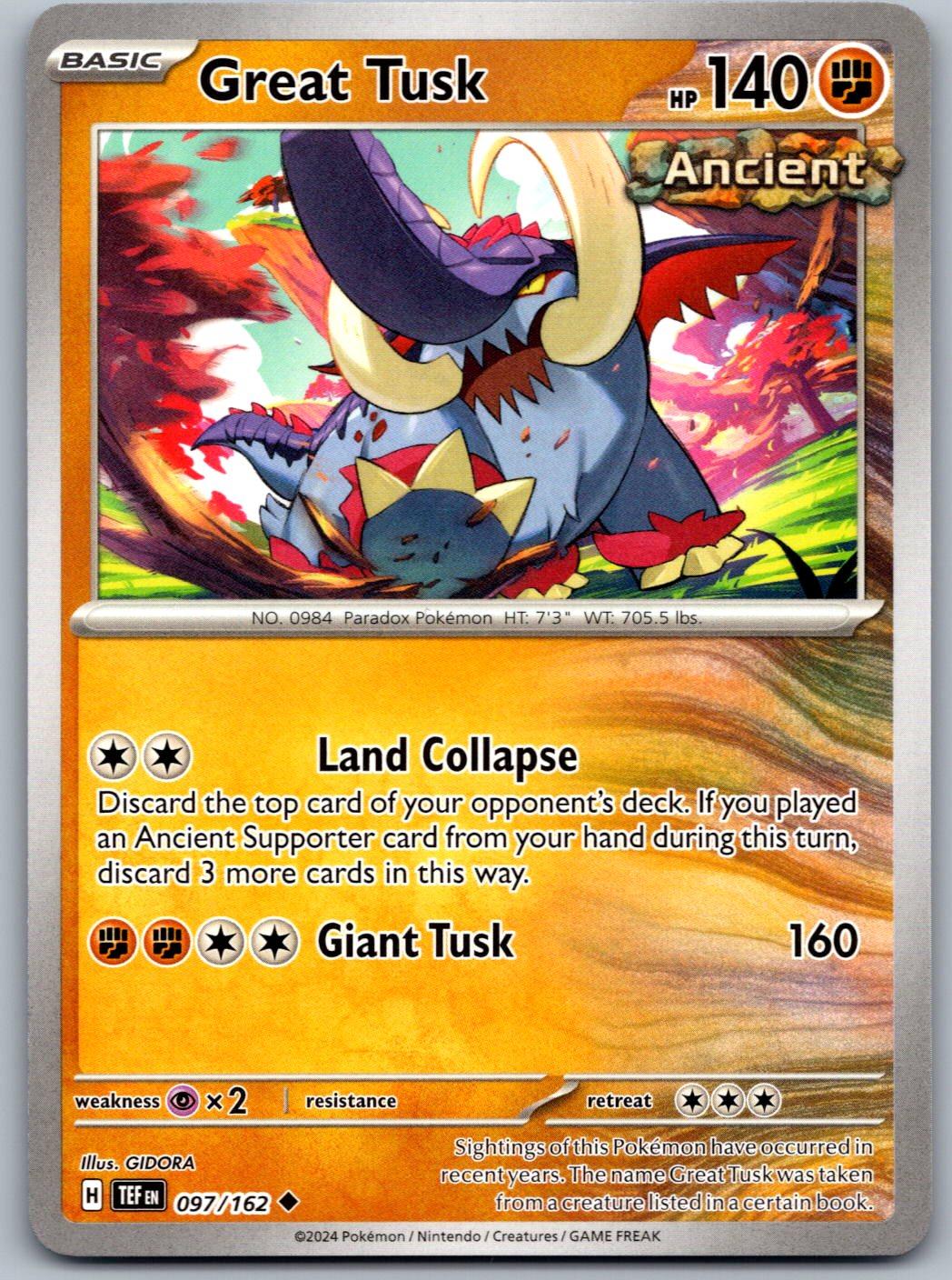 Great Tusk 097/162 Temporal Forces Pokemon