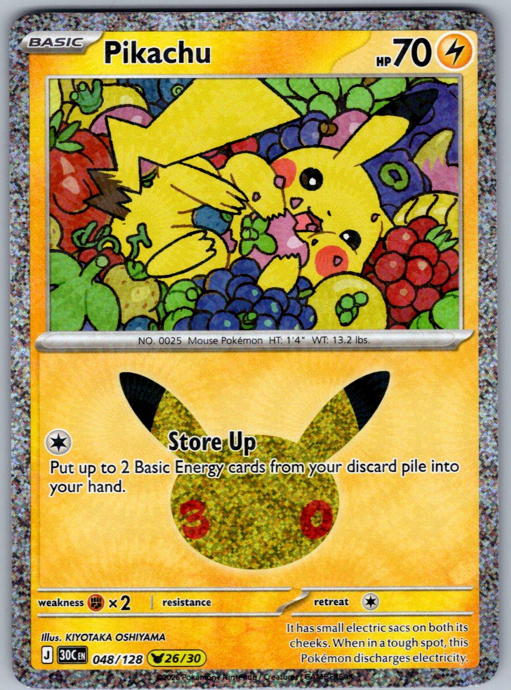 Pikachu 048/128 ME: 30th Celebration Pokemon Holo