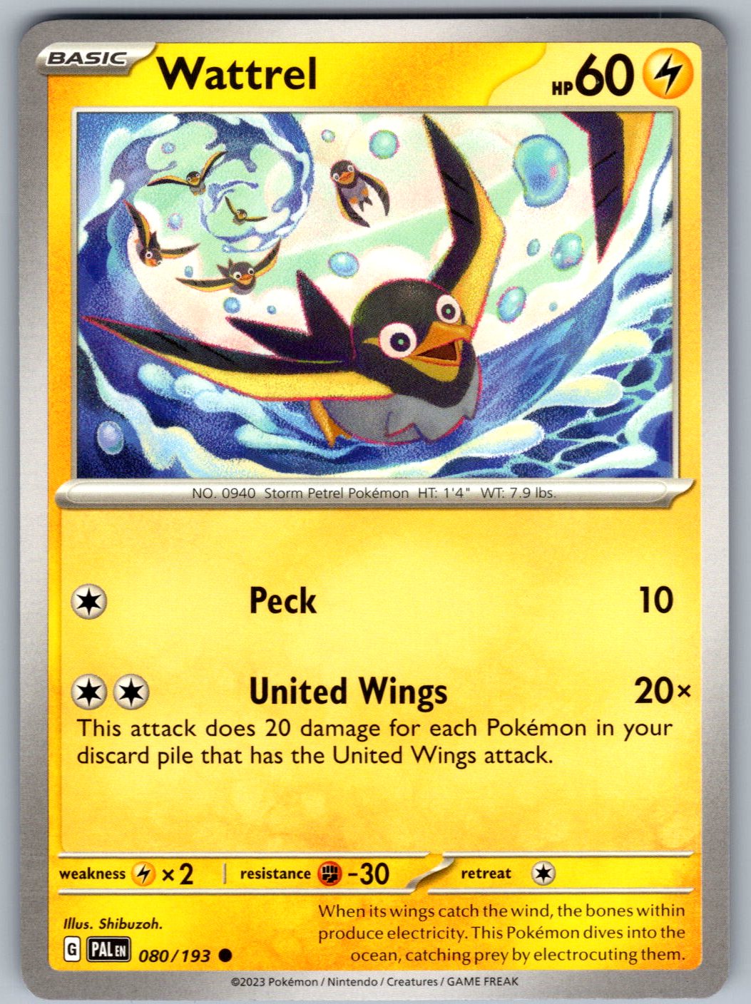Wattrel 080/193 Paldea Evolved Pokemon