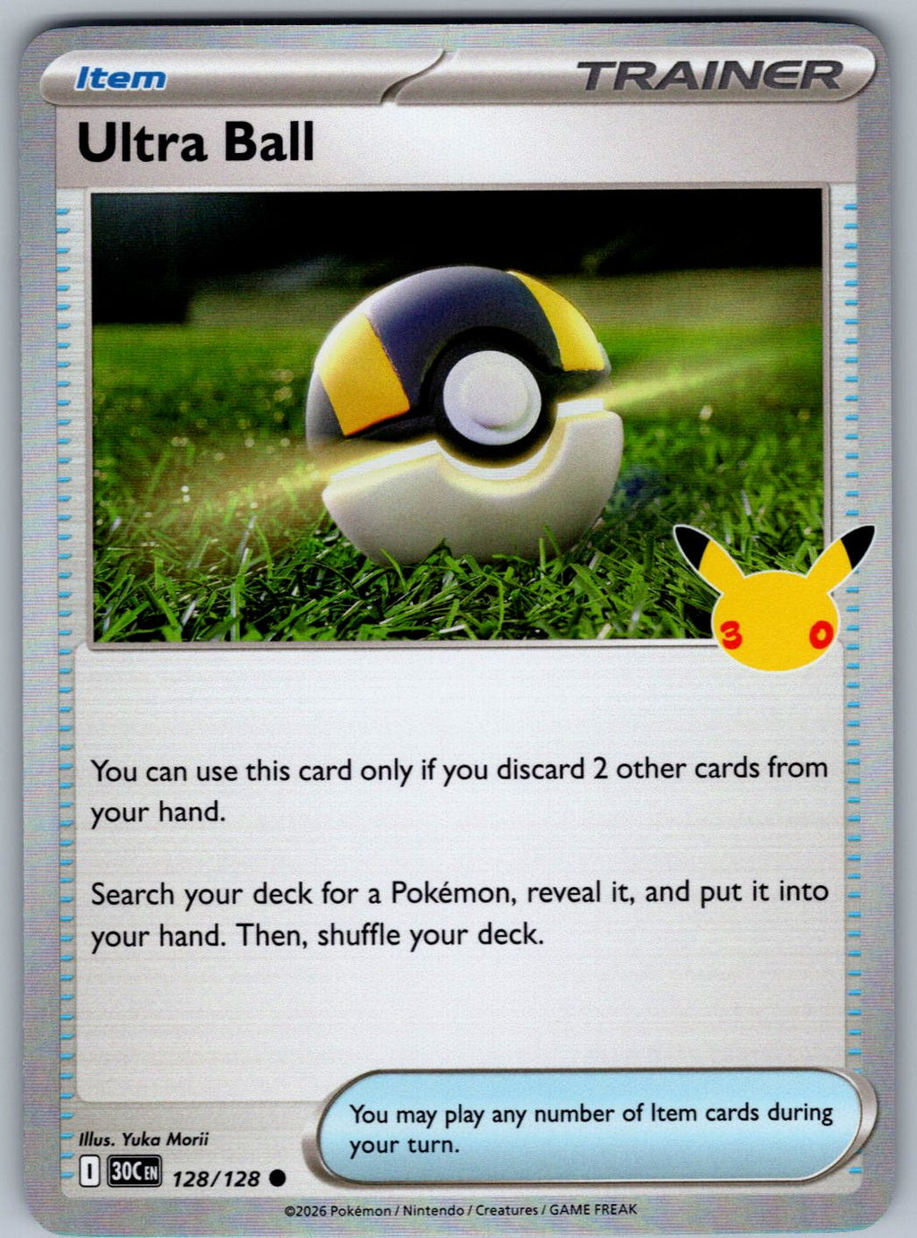 Ultra Ball 128/128 ME: 30th Celebration Pokemon Holo