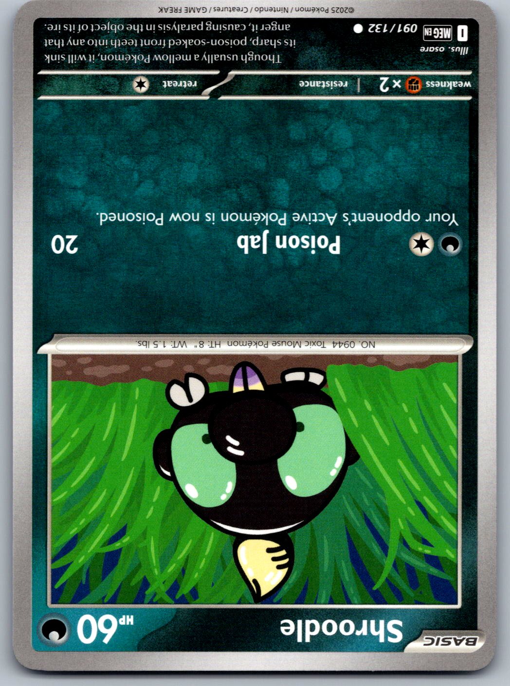 Shroodle 091/132 Mega Evolution Pokemon Reverse Holo