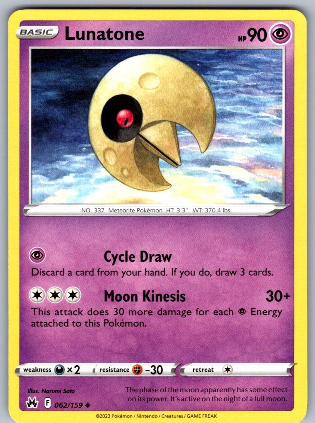 Lunatone 062/159 Crown Zenith Pokemon