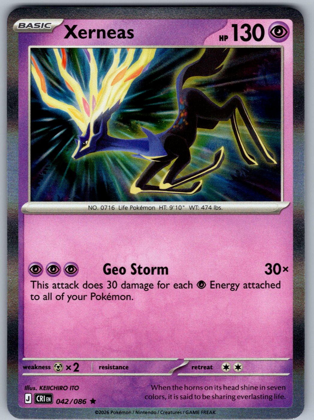 Xerneas 042/086 Chaos Rising Pokemon Holo