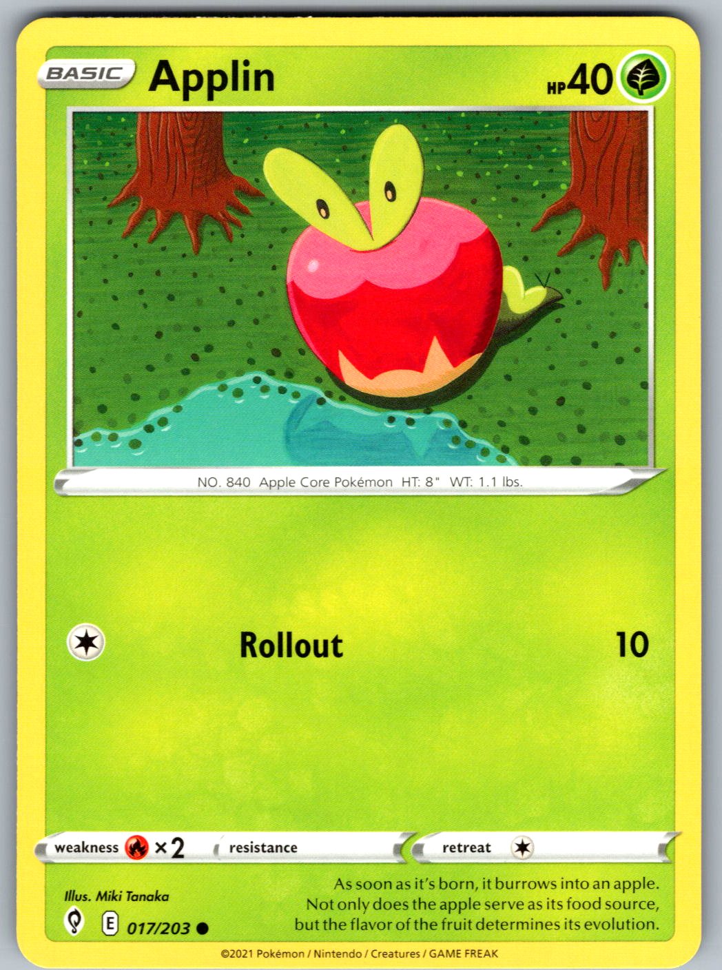 Applin 017/203 Evolving Skies Pokemon