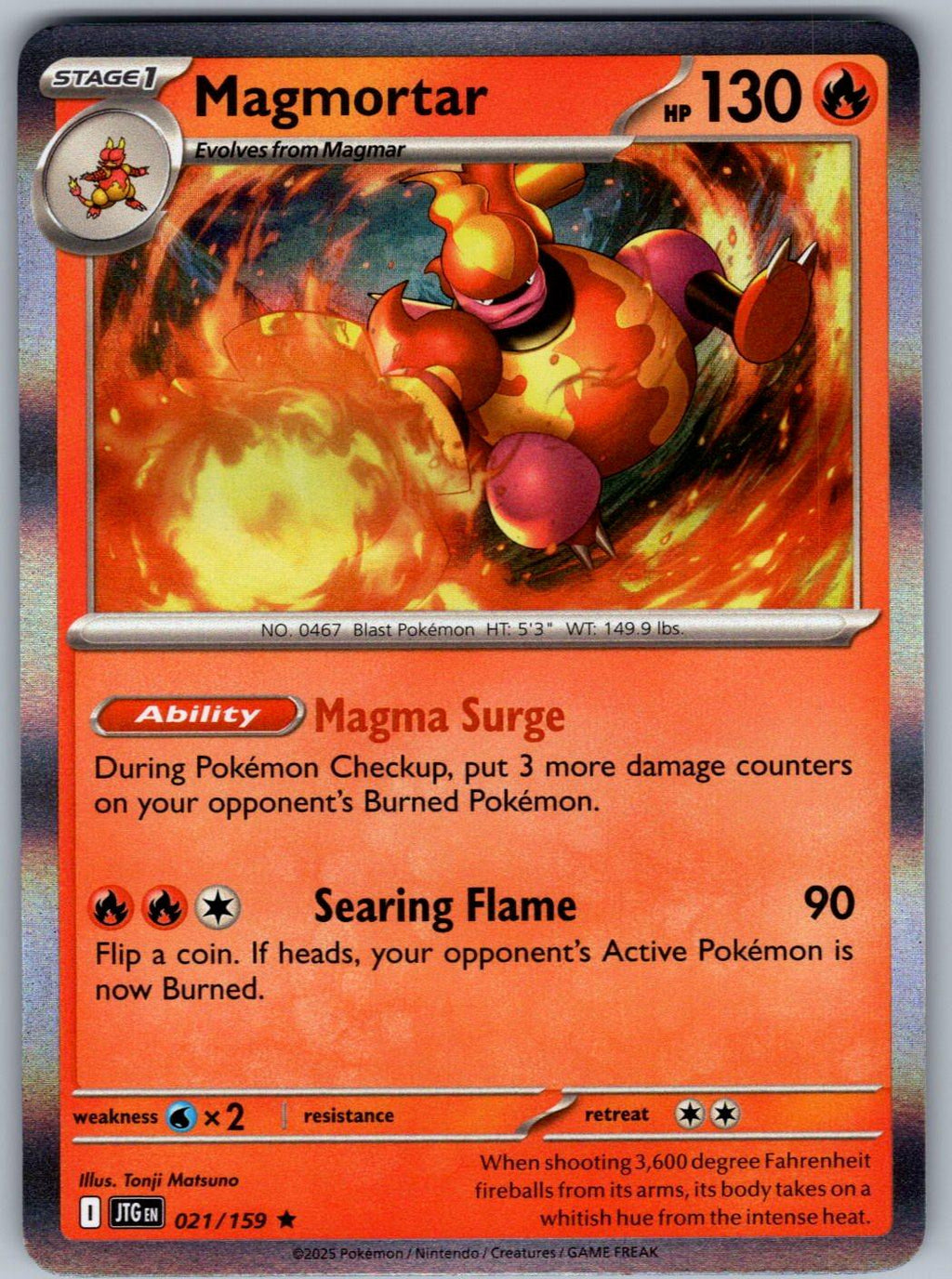 Magmortar 021/159 Journey Together Pokemon Holo