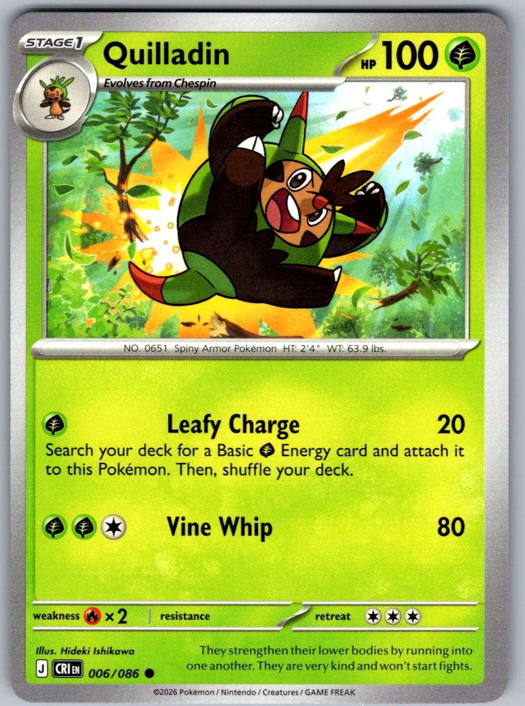 Quilladin 006/086 Chaos Rising Pokemon
