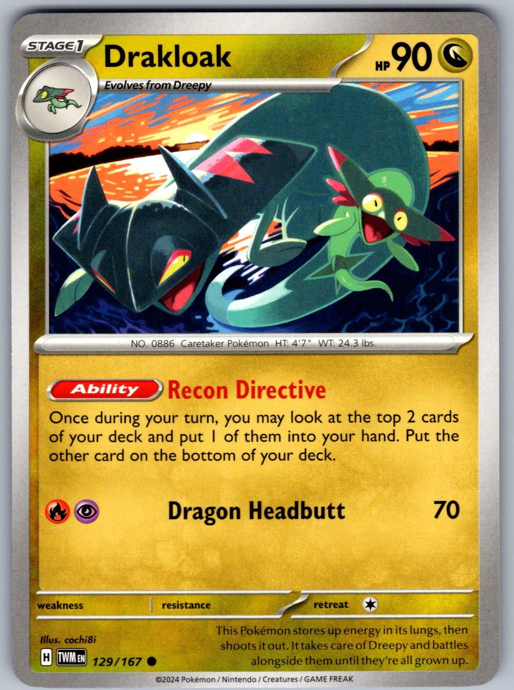 Drakloak 129/167 Twilight Masquerade Pokemon
