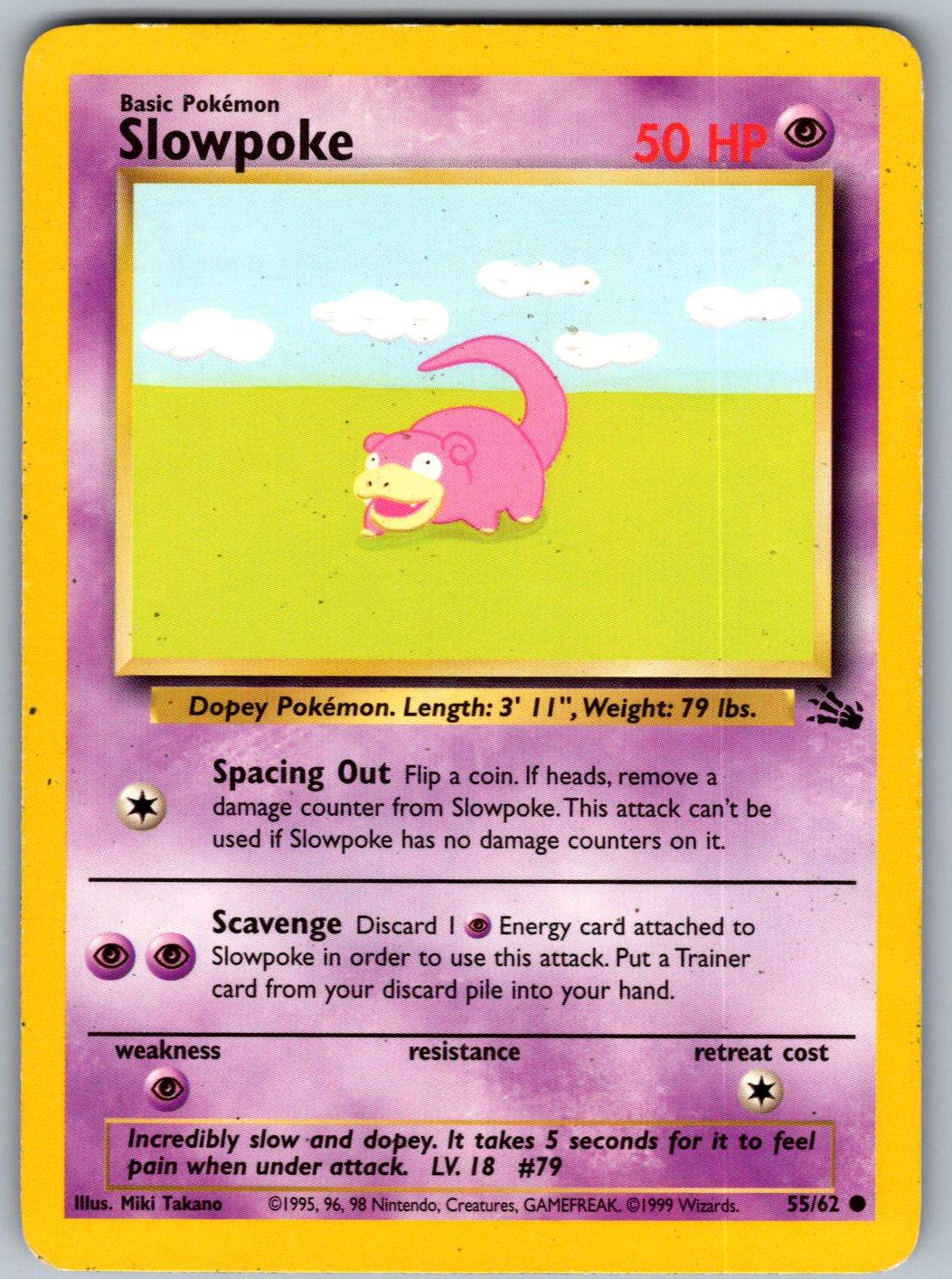 Slowpoke 55/62 Fossil Pokemon Unlimited