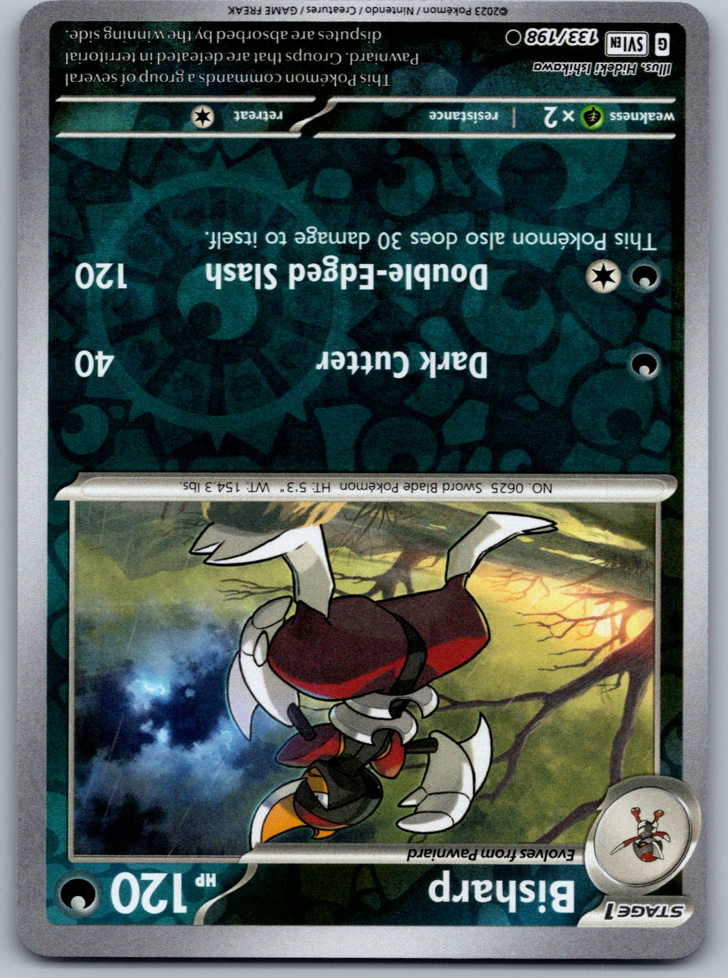 Bisharp 133/198 Scarlet & Violet Pokemon Reverse Holo