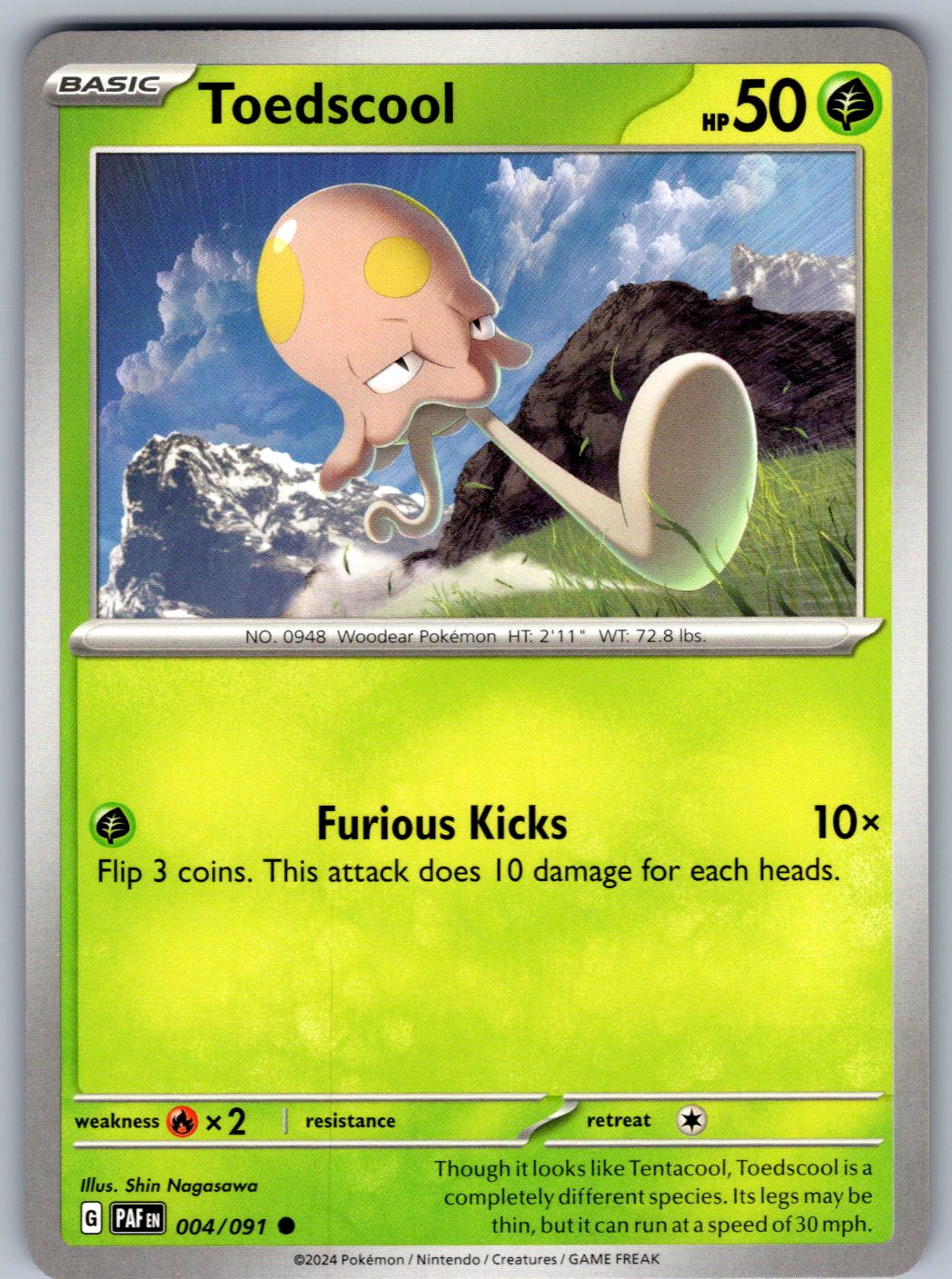 Toedscool 004/091 Paldean Fates Pokemon