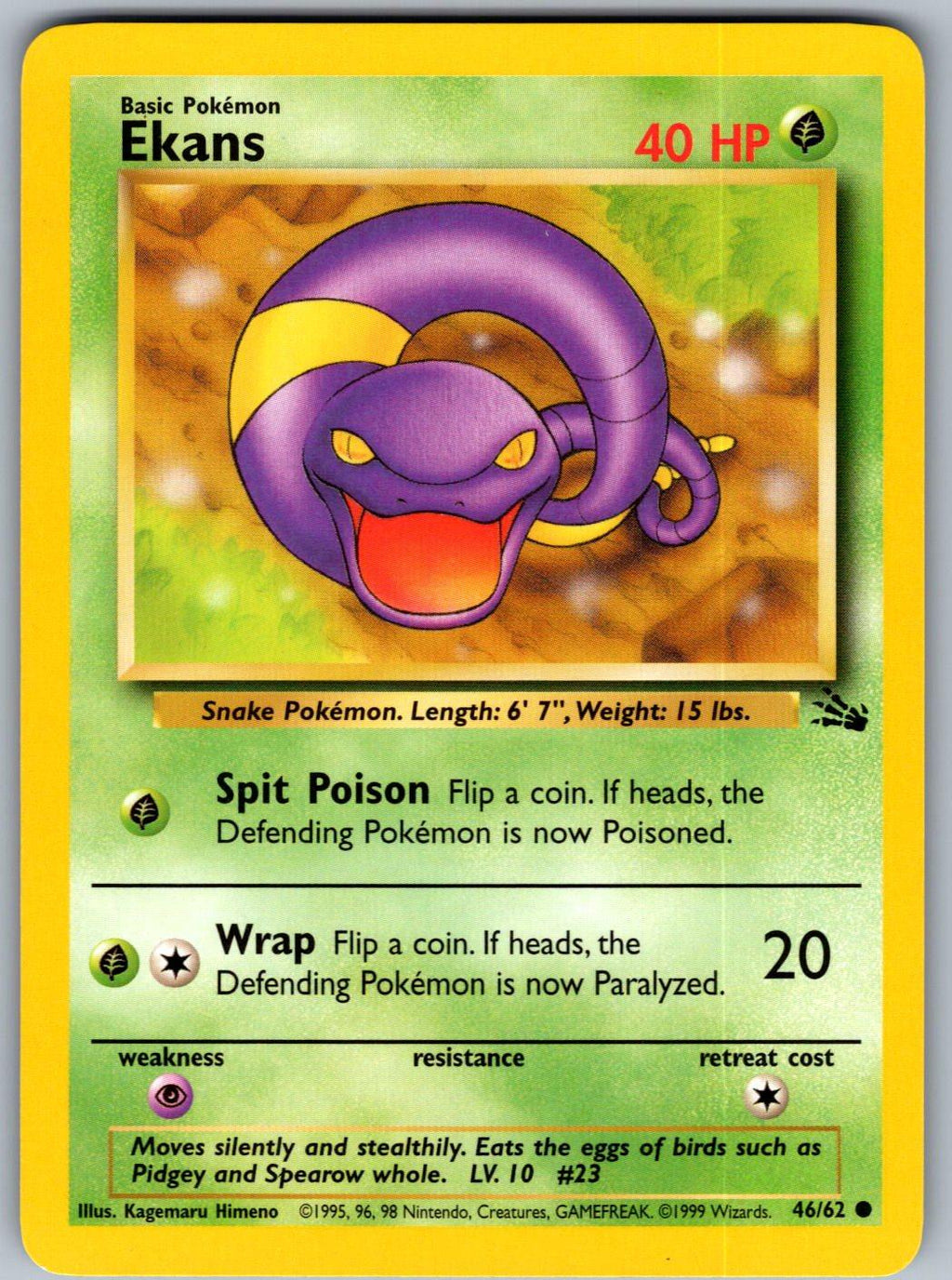 Ekans 46/62 Fossil Pokemon Unlimited