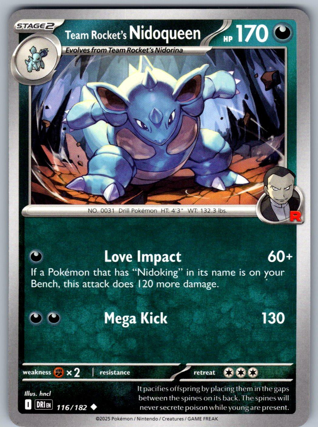 Team Rocket's Nidoqueen 116/182 Destined Rivals Pokemon