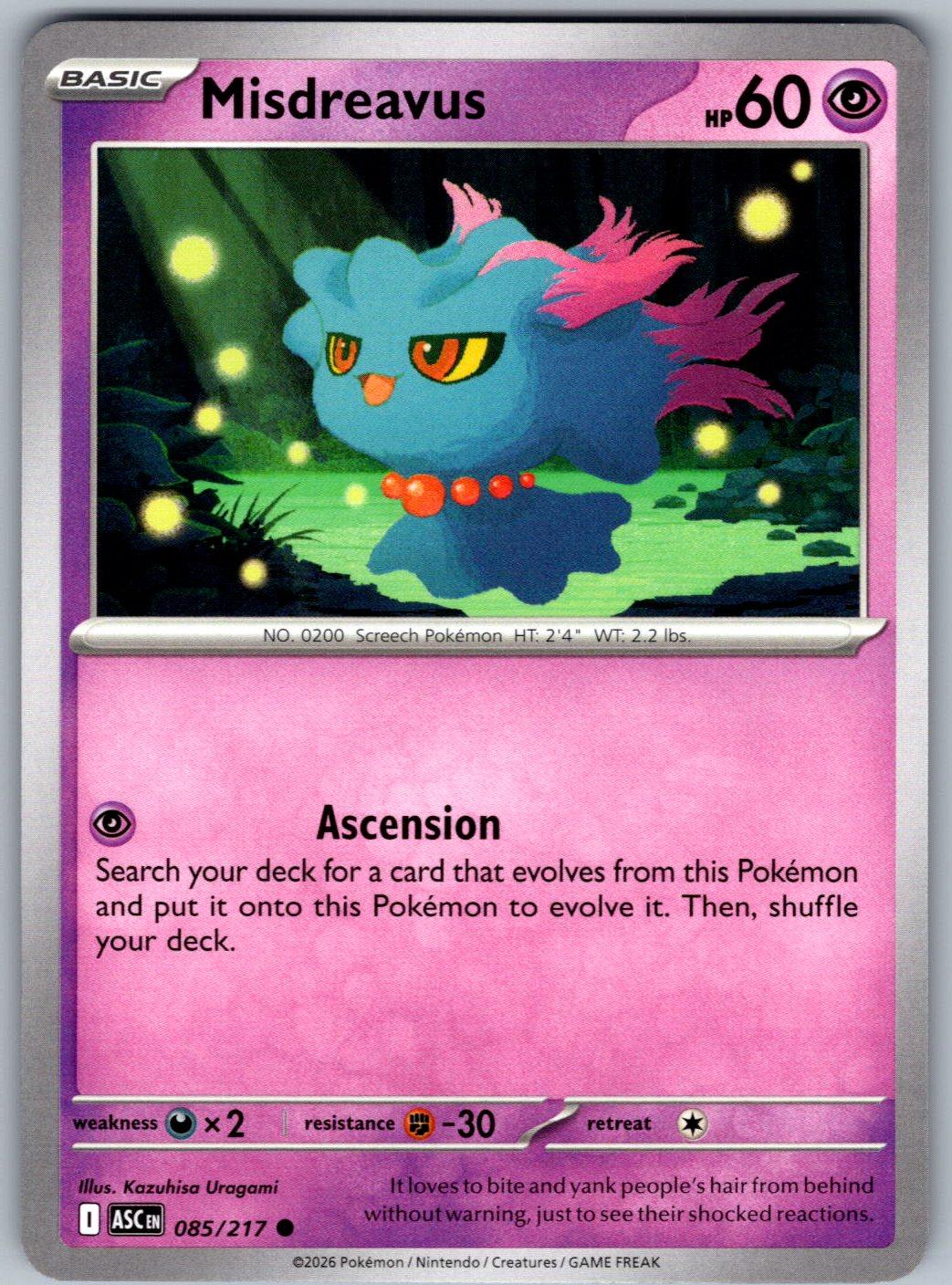 Misdreavus 085/217 Ascended Heroes Pokemon
