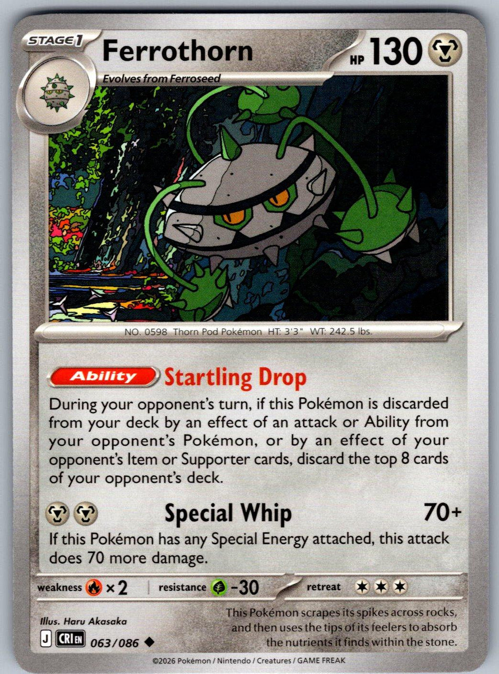 Ferrothorn 063/086 Chaos Rising Pokemon