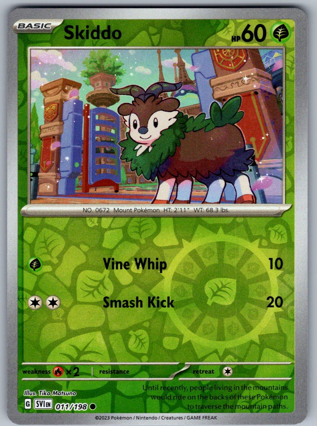 Skiddo 011/198 Scarlet & Violet Pokemon Reverse Holo