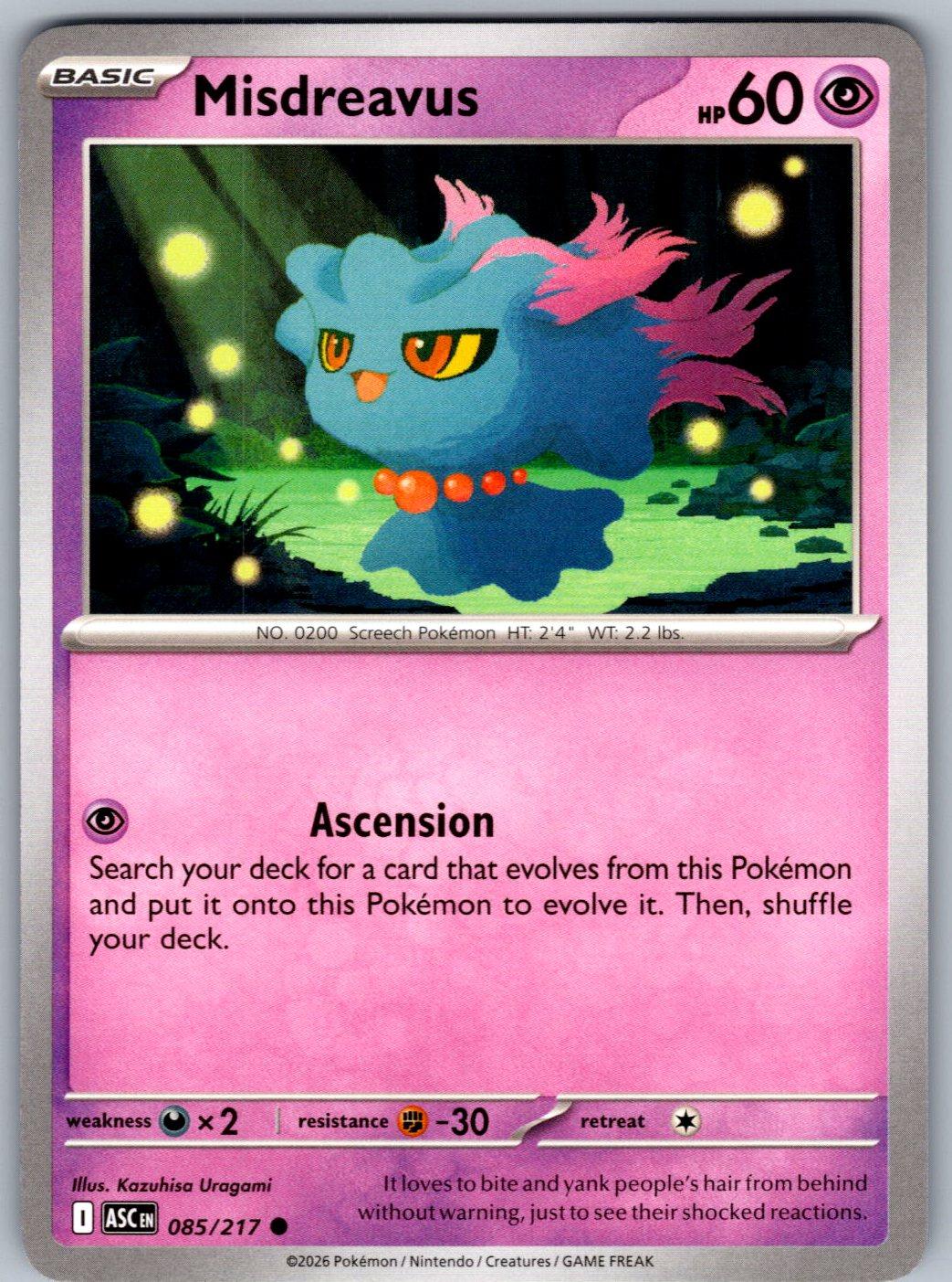Misdreavus 085/217 Ascended Heroes Pokemon