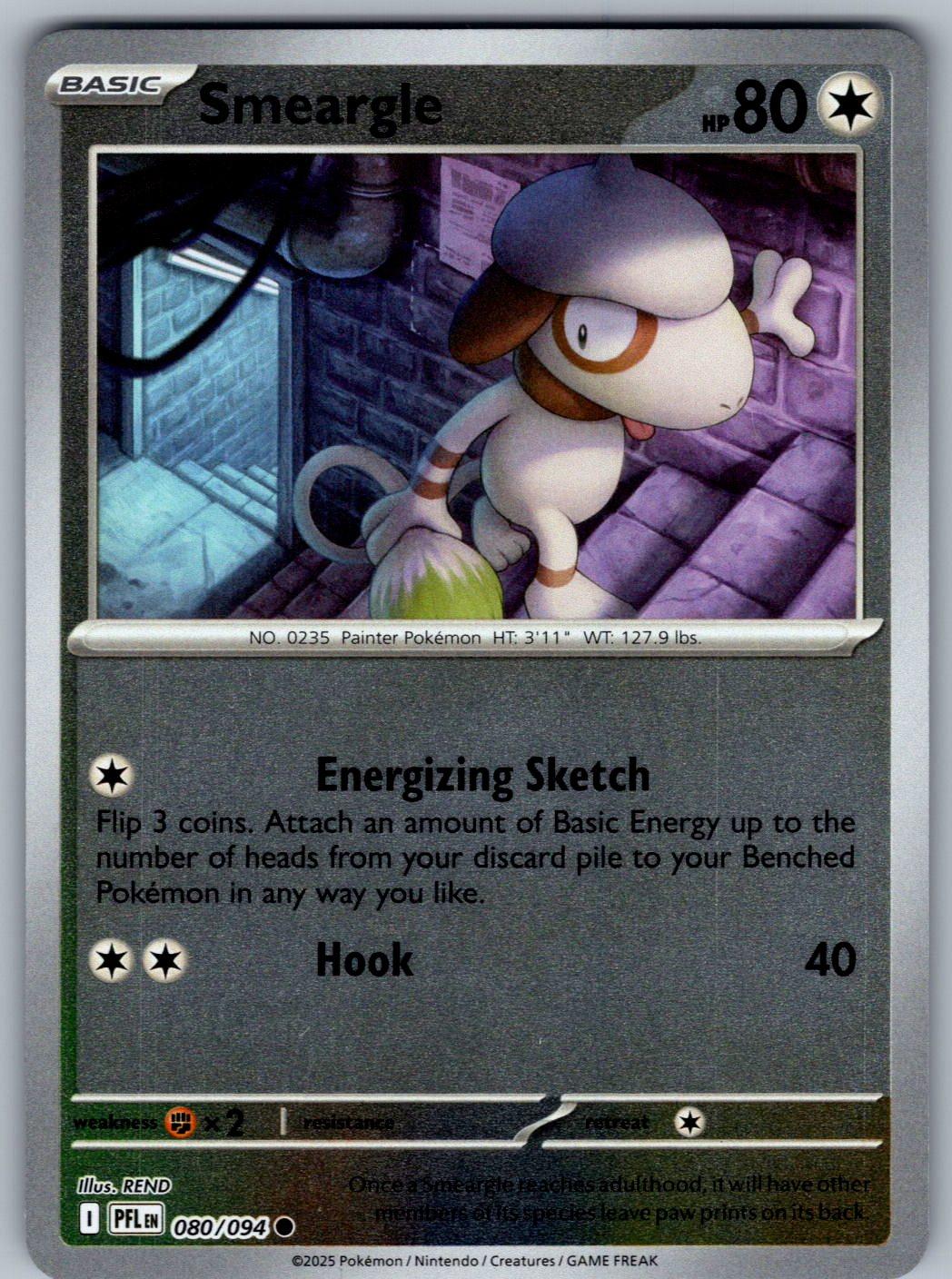 Smeargle 080/094 Phantasmal Flames Pokemon Reverse Holo