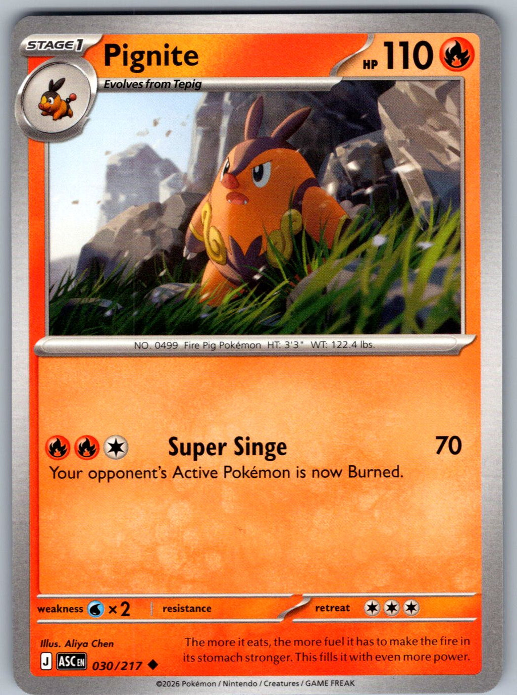 Pignite 030/217 Ascended Heroes Pokemon