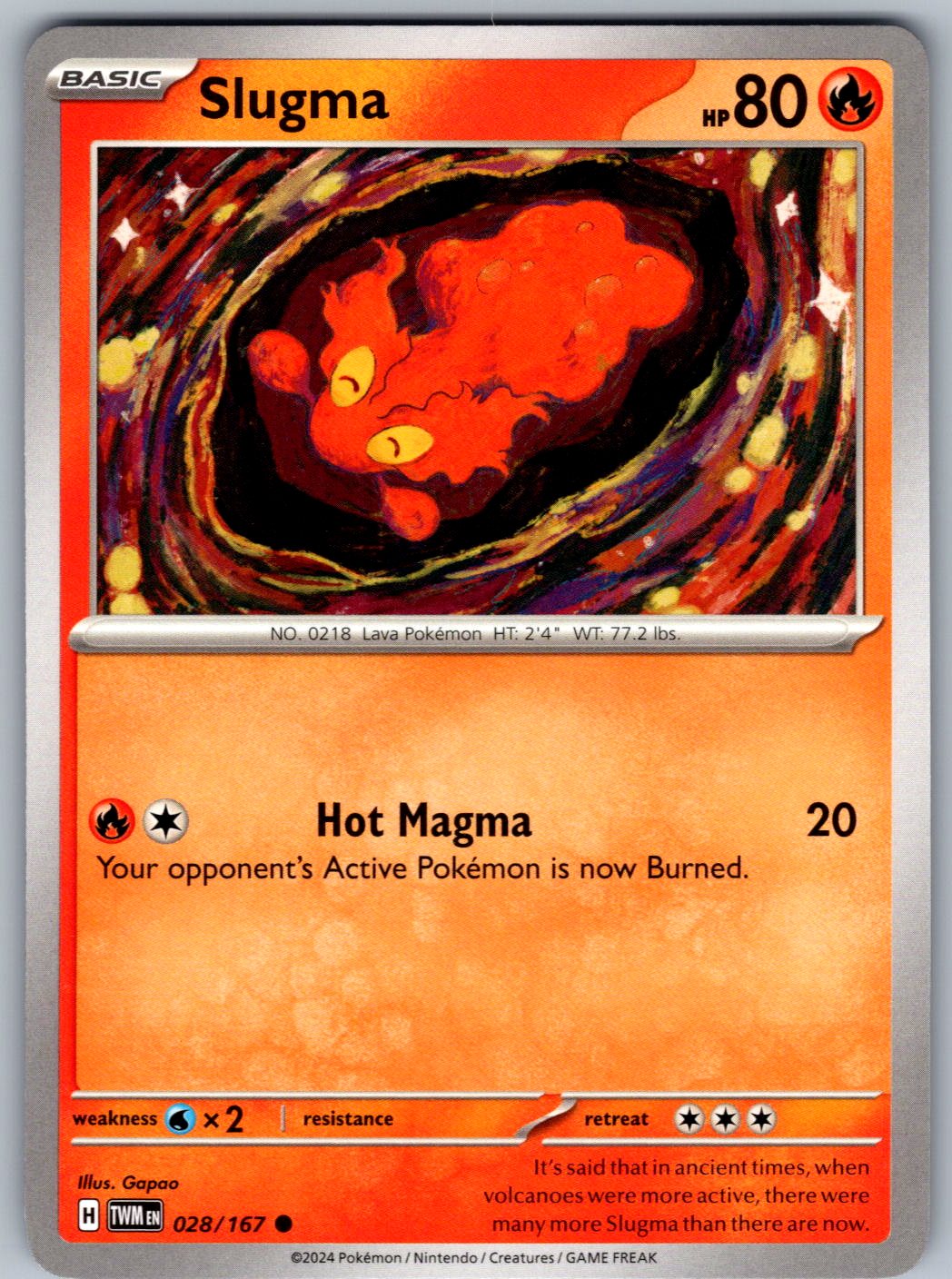Slugma 028/167 Twilight Masquerade Pokemon