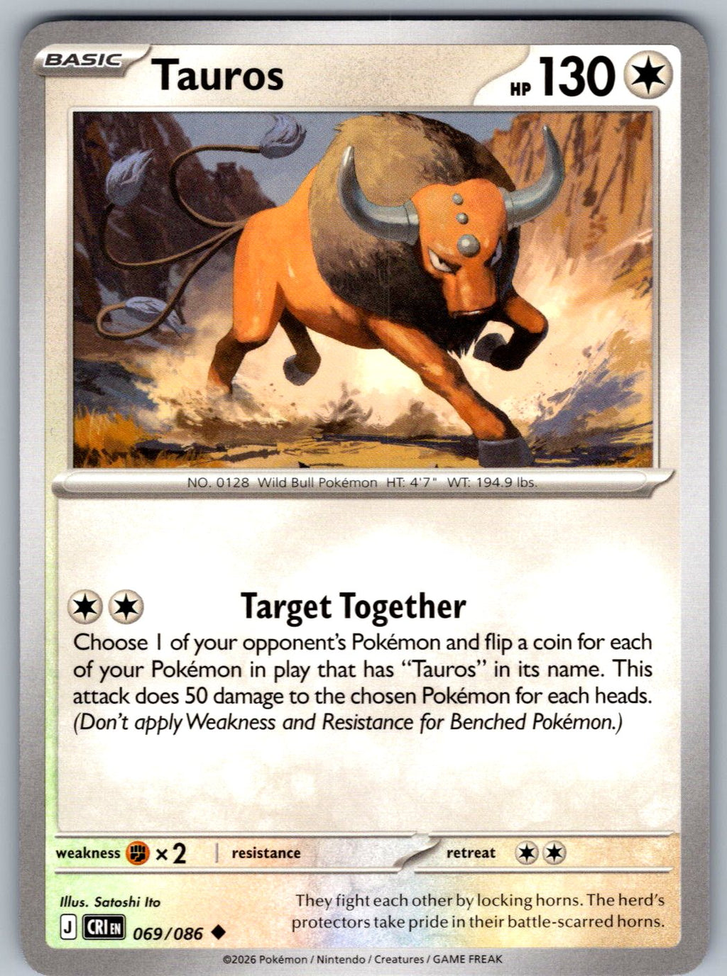Tauros 069/086 Chaos Rising Pokemon