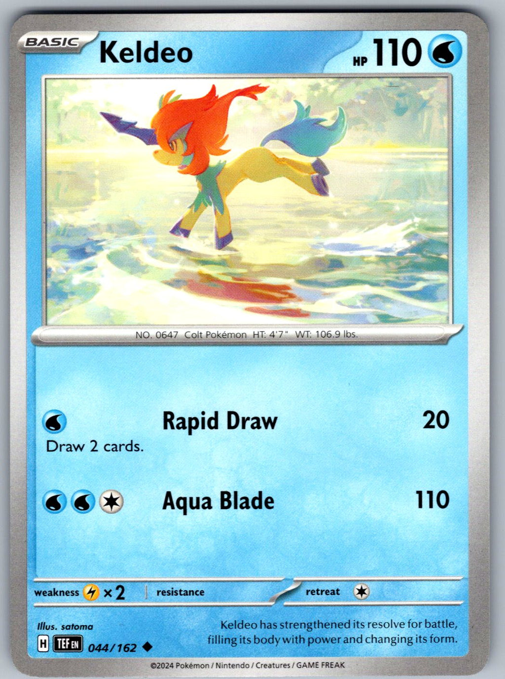 Keldeo 044/162 Temporal Forces Pokemon