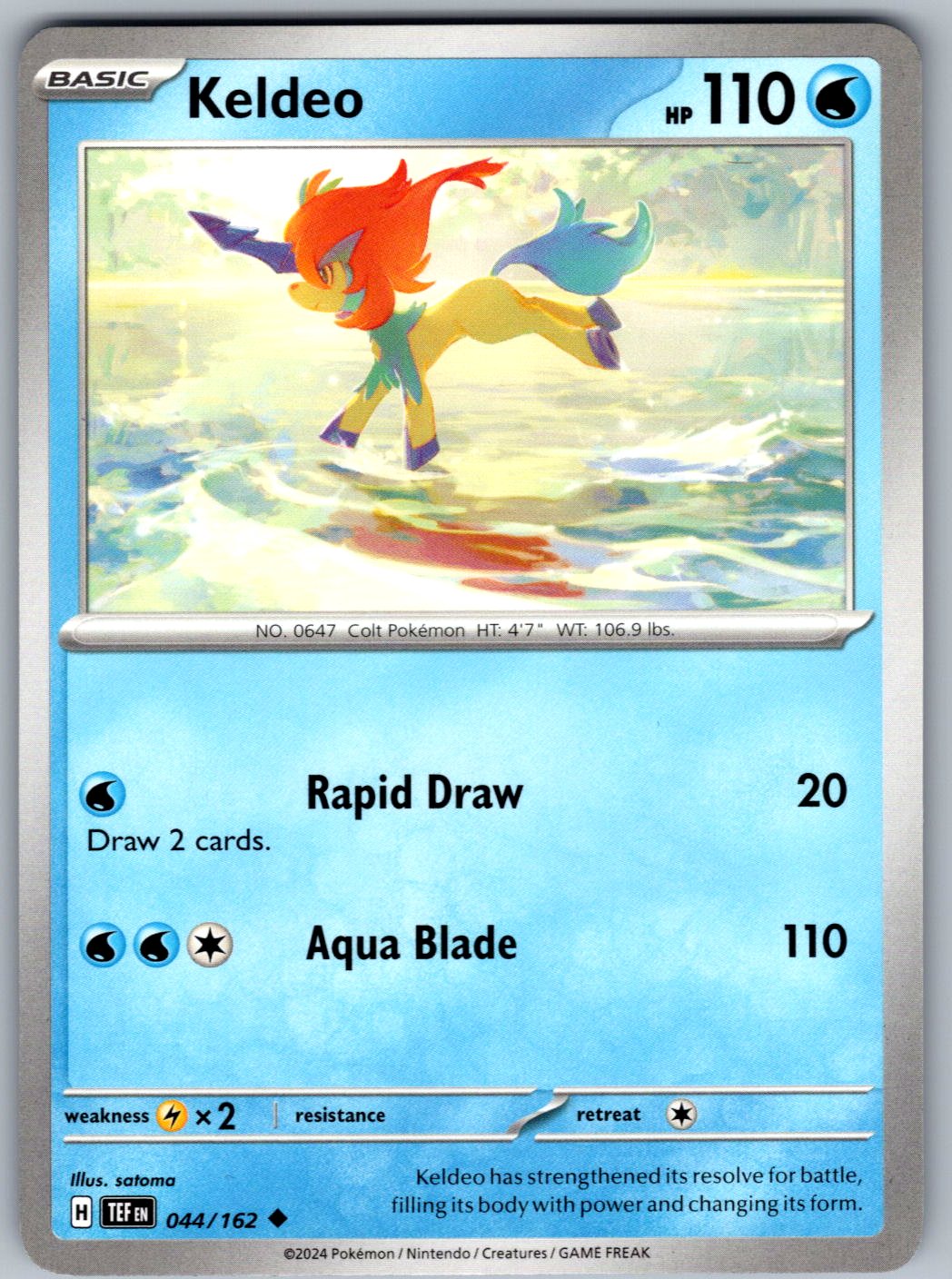 Keldeo 044/162 Temporal Forces Pokemon
