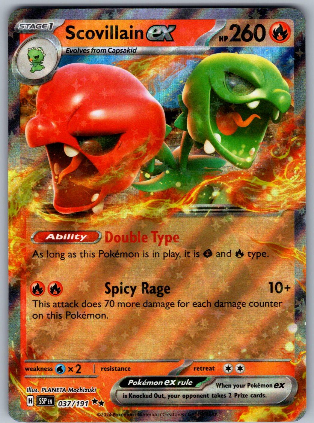 Scovillain ex 037/191 Surging Sparks Pokemon Holo