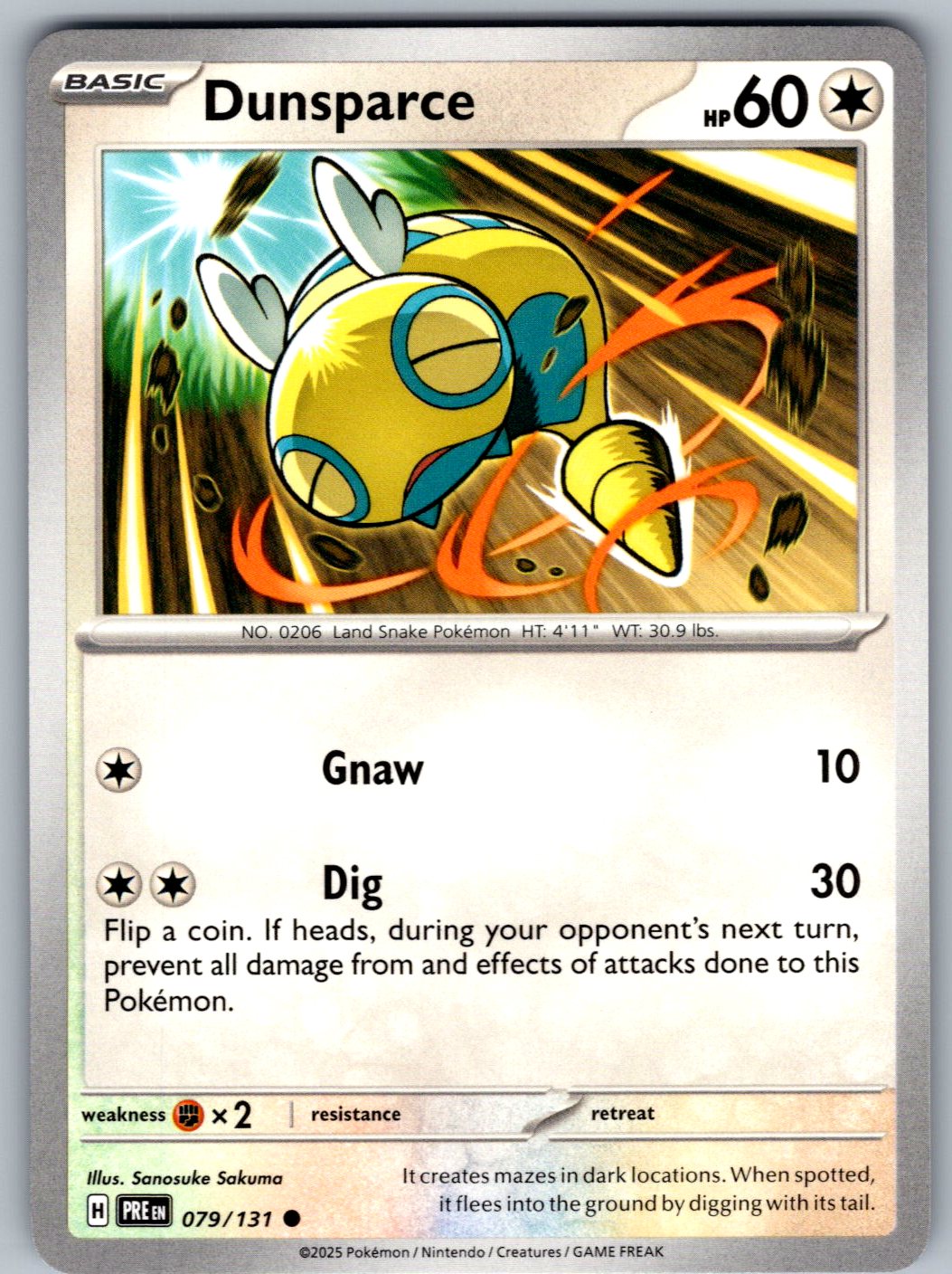 Dunsparce 079/131 Prismatic Evolutions Pokemon