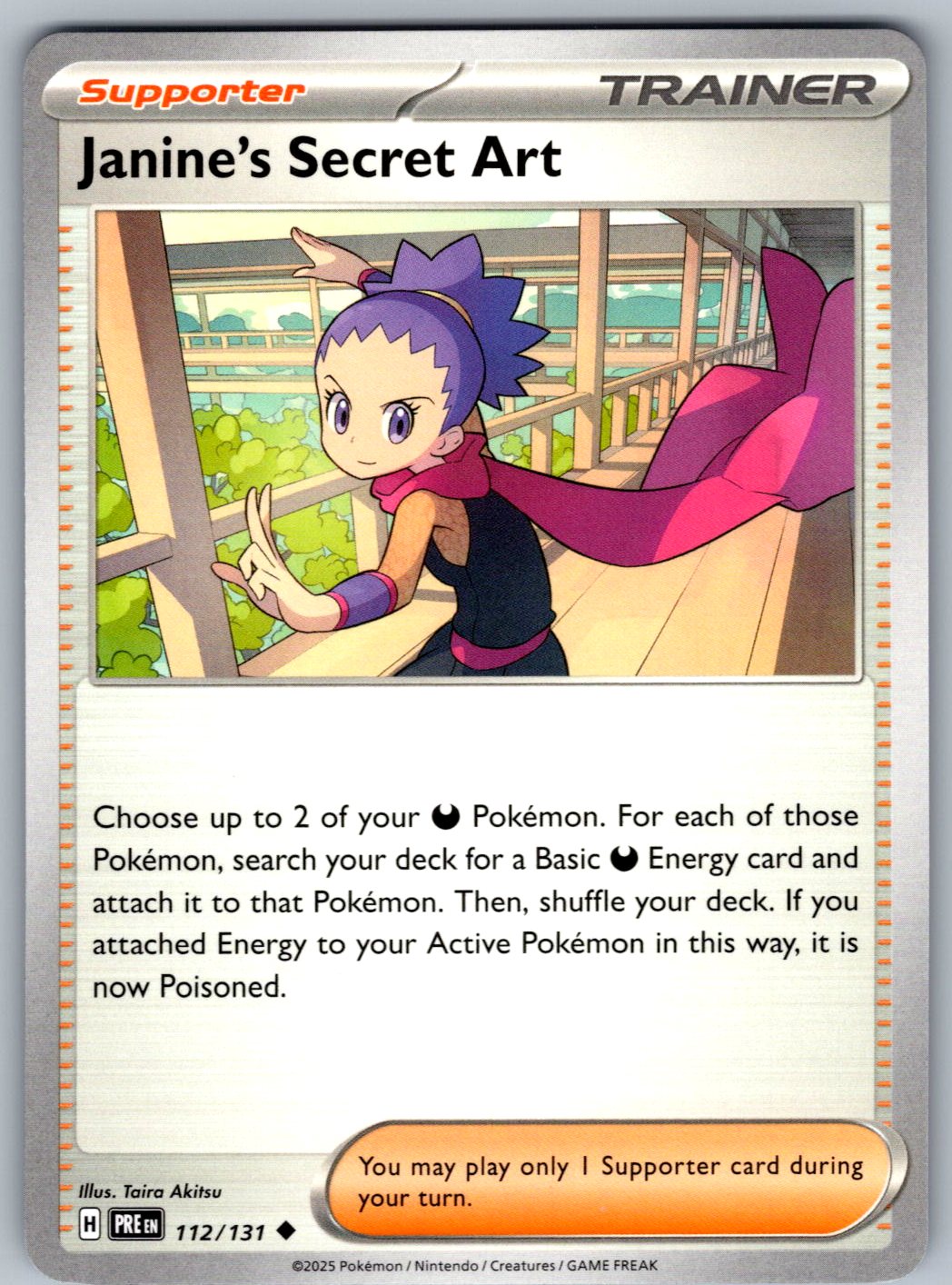 Janine's Secret Art 112/131 Prismatic Evolutions Pokemon