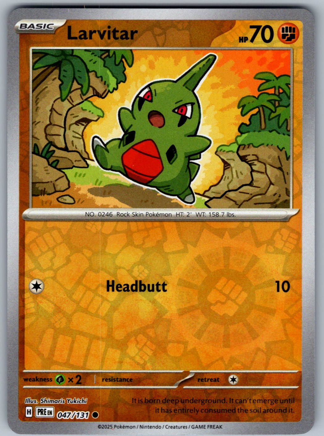 Larvitar 047/131 Prismatic Evolutions Pokemon Reverse Holo