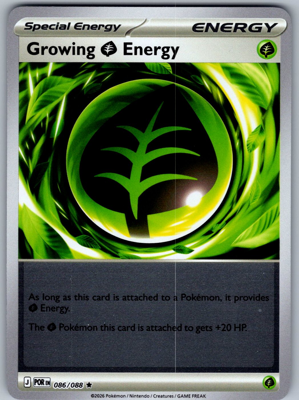 Growing Grass Energy 086/088 Perfect Order Pokemon Reverse Holo