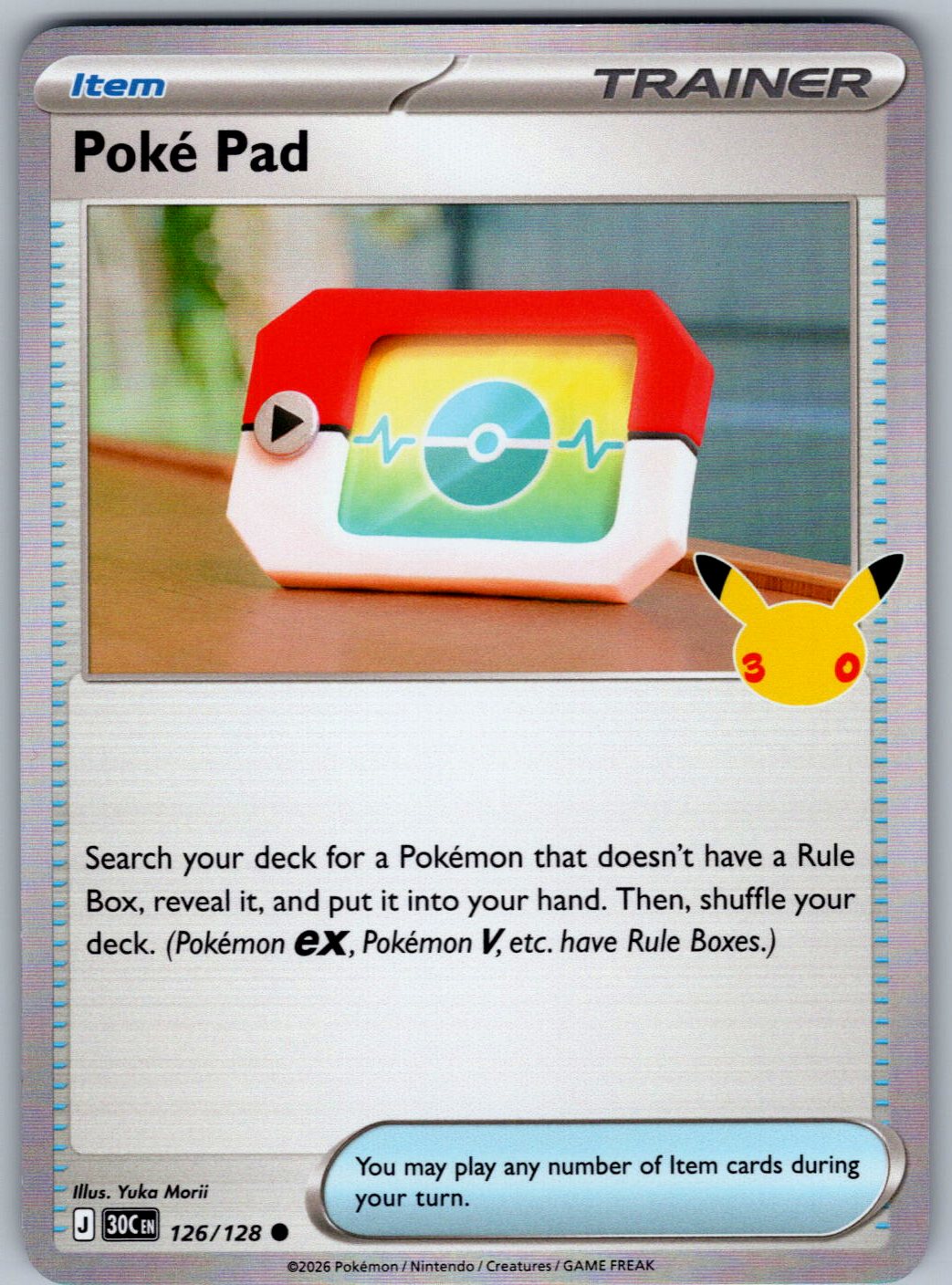 Poke Pad 126/128 ME: 30th Celebration Pokemon Holo