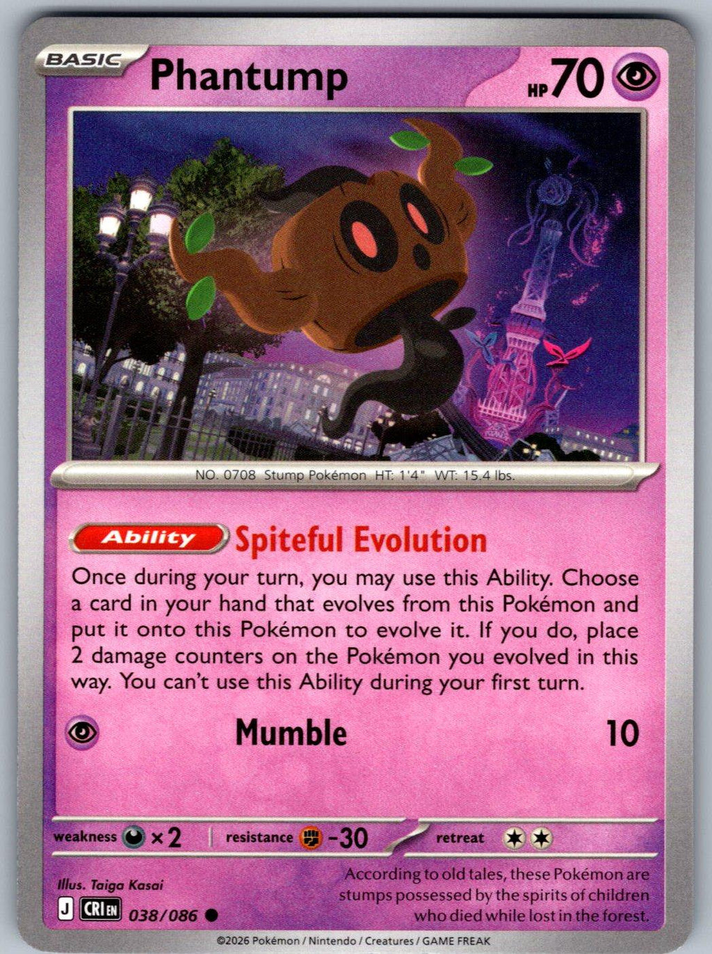 Phantump 038/086 Chaos Rising Pokemon