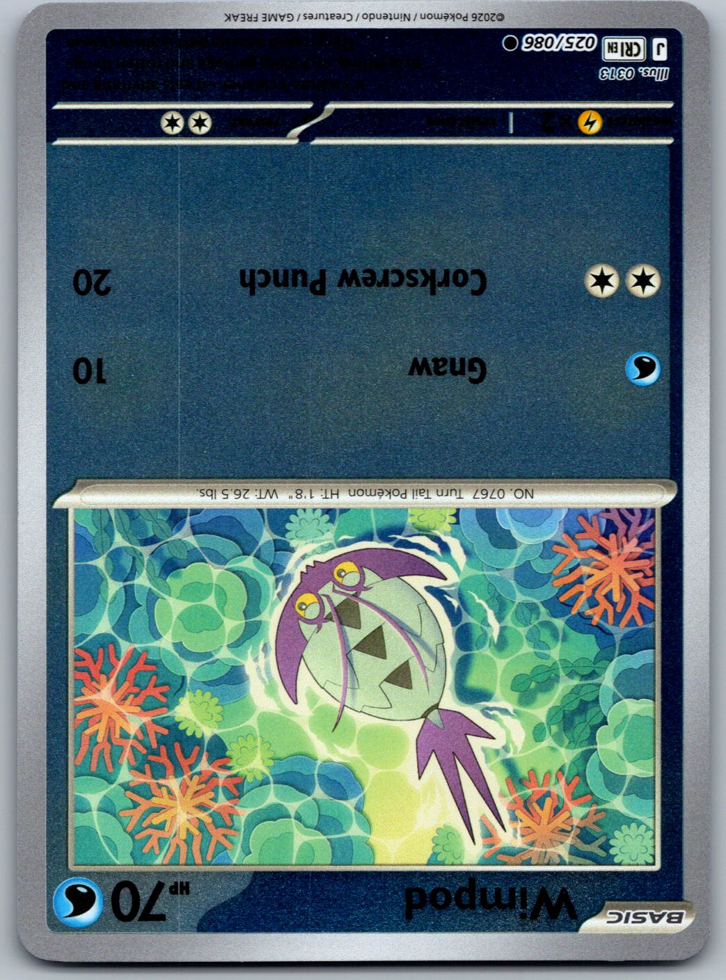 Wimpod 025/086 Chaos Rising Pokemon Reverse Holo