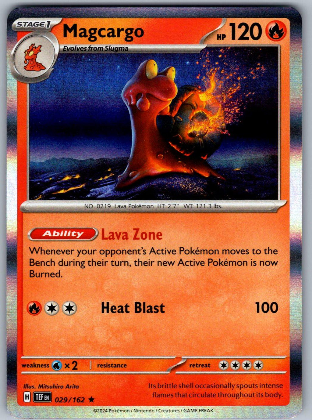 Magcargo 029/162 Temporal Forces Pokemon Holo