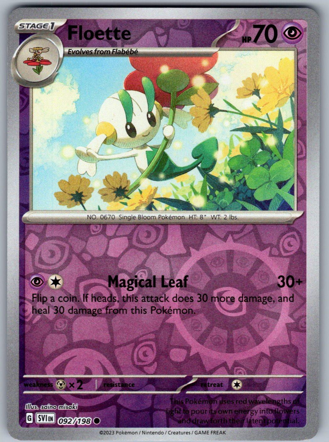 Floette 092/198 Scarlet & Violet Pokemon Reverse Holo