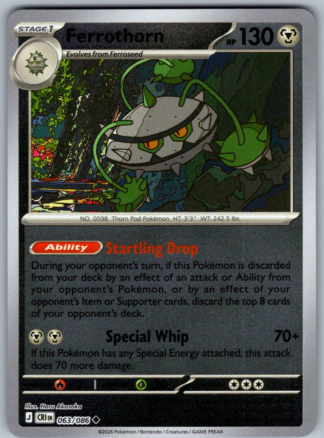 Ferrothorn 063/086 Chaos Rising Pokemon Reverse Holo