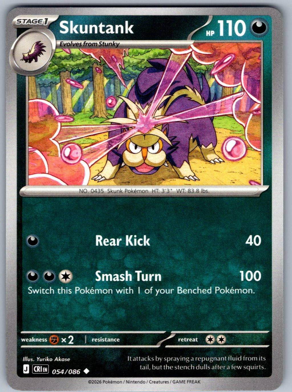 Skuntank 054/086 Chaos Rising Pokemon