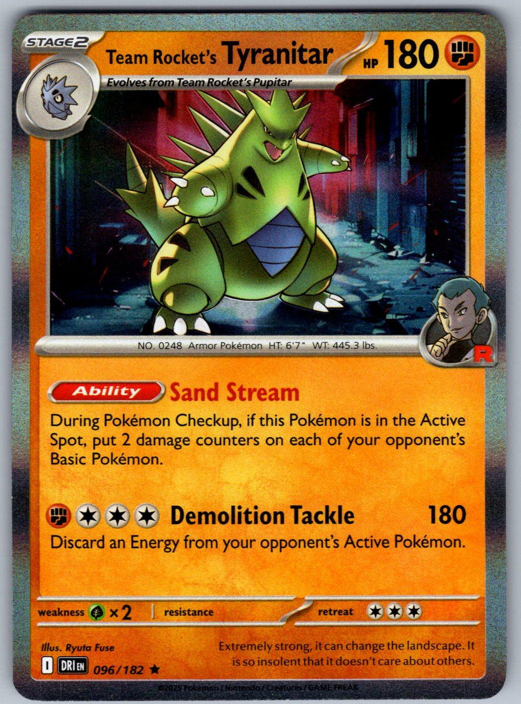 Team Rocket's Tyranitar 096/182 Destined Rivals Pokemon Holo