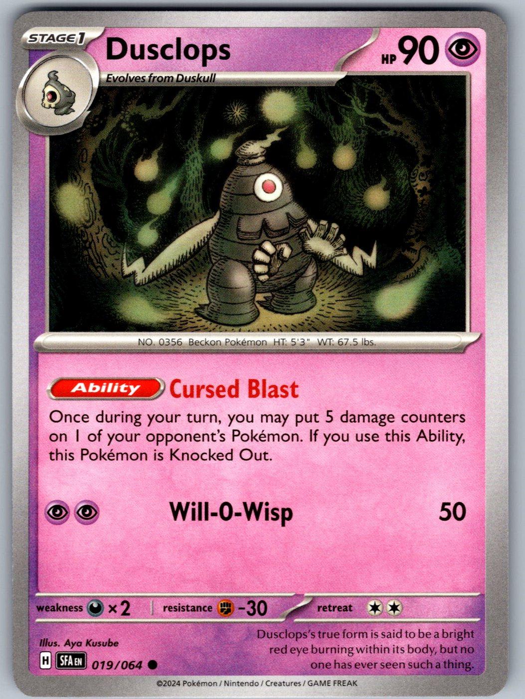 Dusclops 019/064 Shrouded Fable Pokemon
