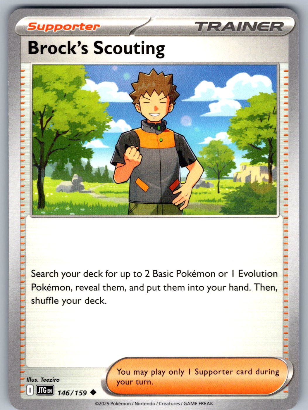 Brock's Scouting 146/159 Journey Together Pokemon