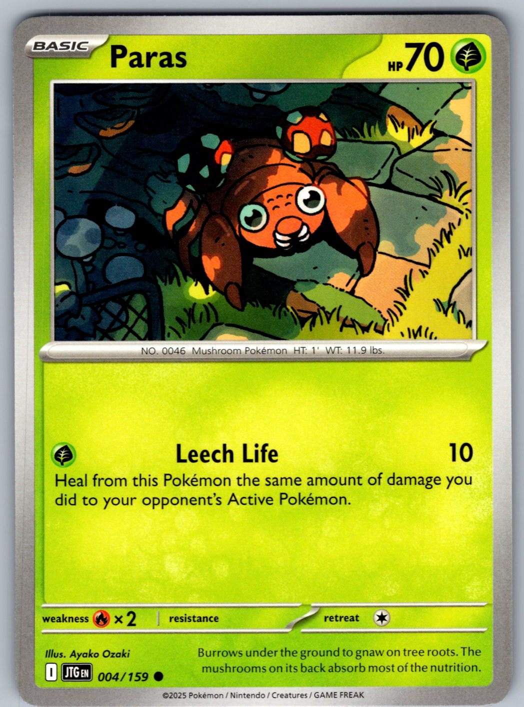 Paras 004/159 Journey Together Pokemon