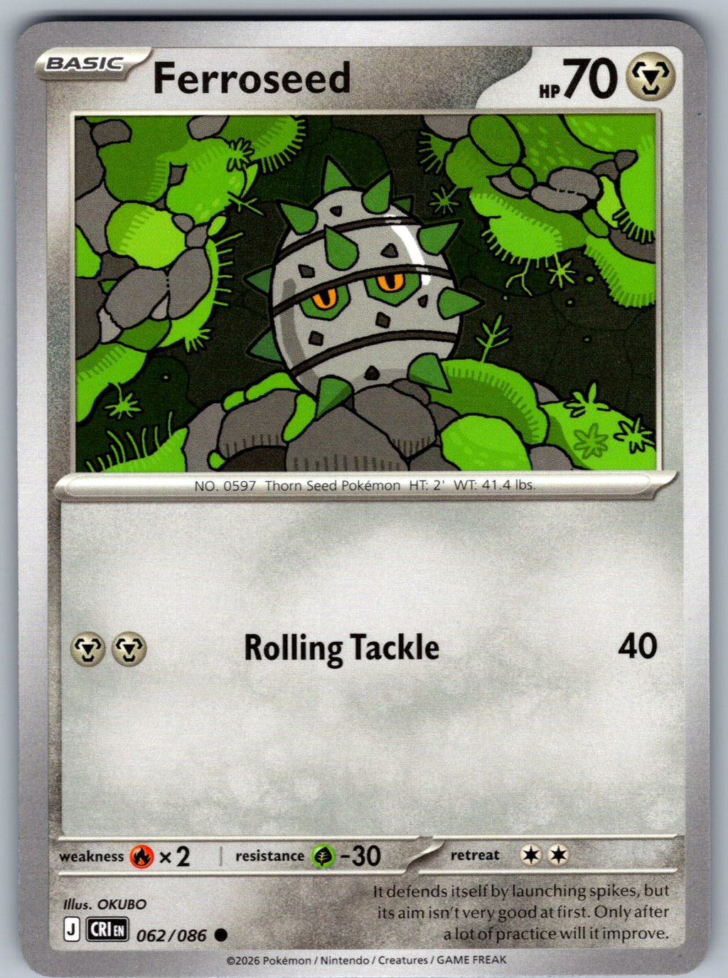 Ferroseed 062/086 Chaos Rising Pokemon