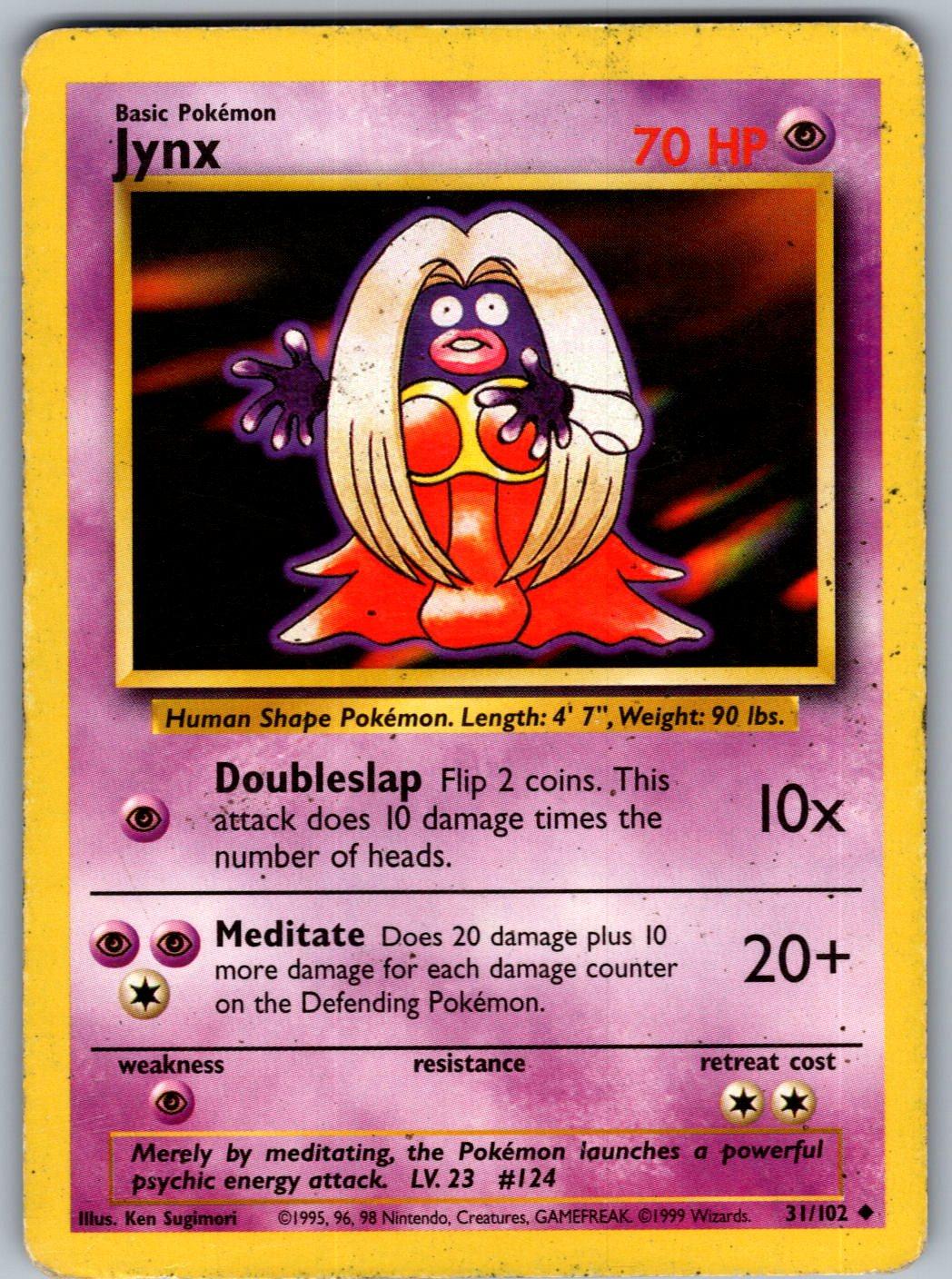 Jynx 31/102 Base Set Unlimited Pokemon