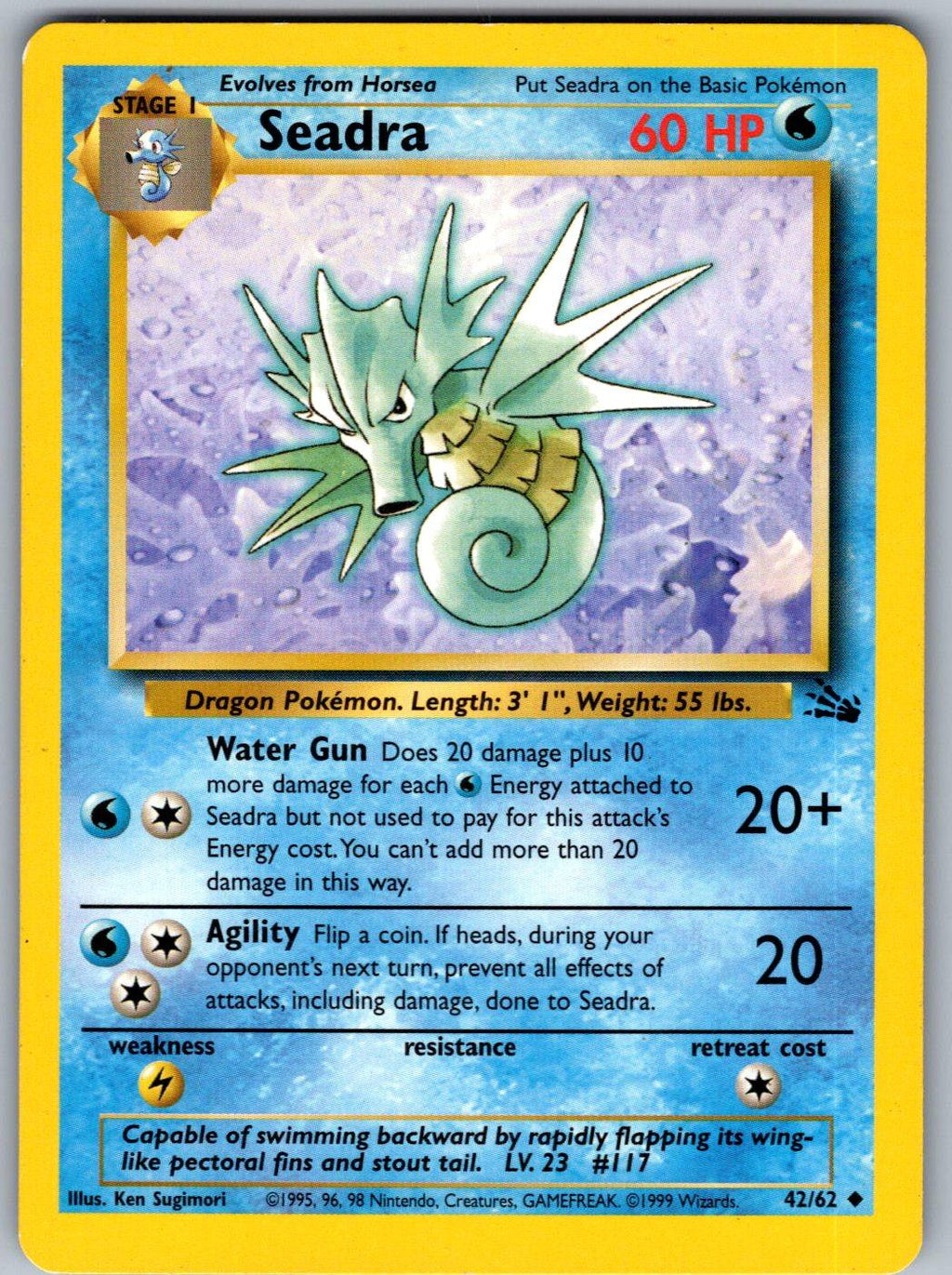 Seadra 42/62 Fossil Pokemon Unlimited