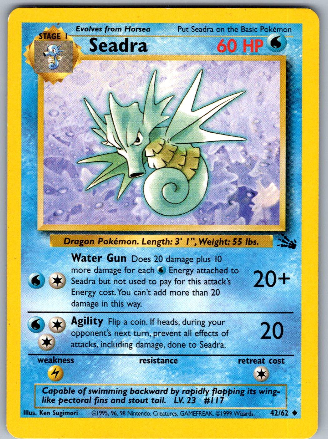 Seadra 42/62 Fossil Pokemon Unlimited