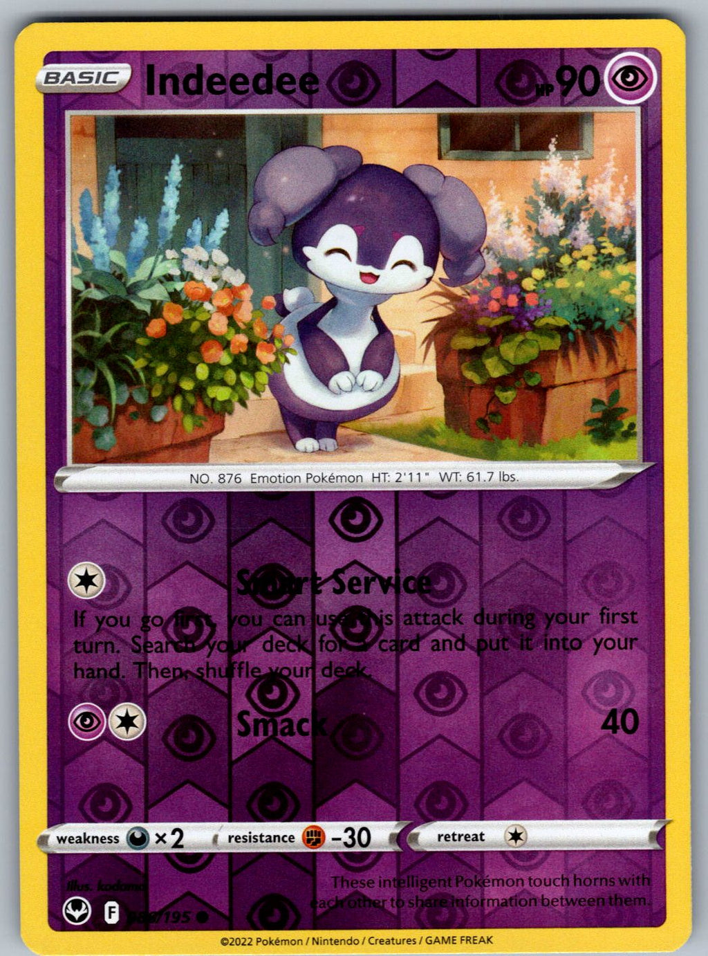 Indeedee 086/195 Silver Tempest Pokemon Reverse Holo