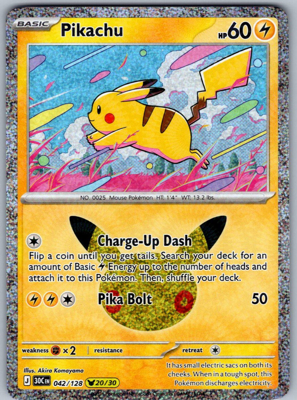 Pikachu 042/128 ME: 30th Celebration Pokemon Holo