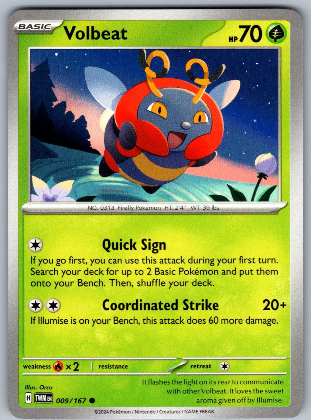 Volbeat 009/167 Twilight Masquerade Pokemon